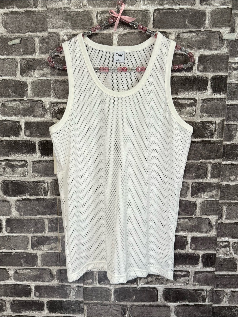 Aritzia TNA mesh tank top shirt white
